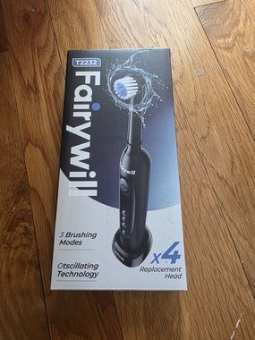 Fairywill Rotating Electric Toothbrush Rechargeable Ultrasonic Toothbrush Black